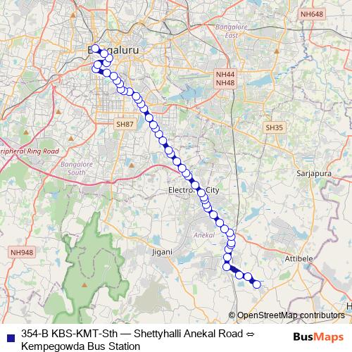 354-B KBS-KMT-Sth bus Line Map