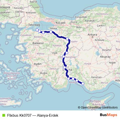 Flixbus Kk0707 bus Line Map