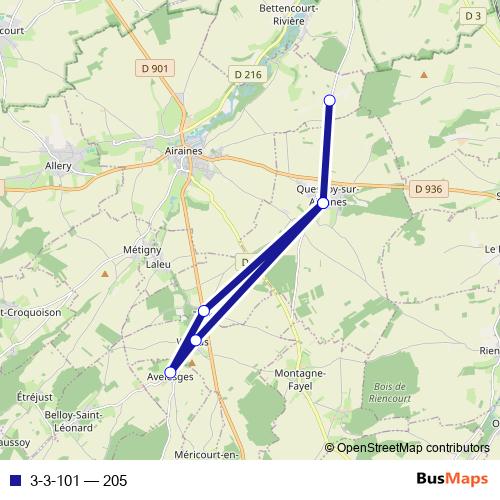 3-3-101 bus Line Map
