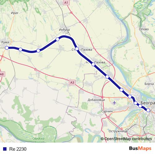 Re 2230 rail Line Map