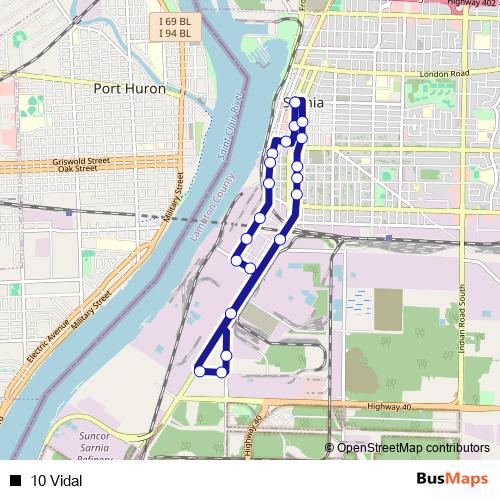 10 Vidal bus Line Map