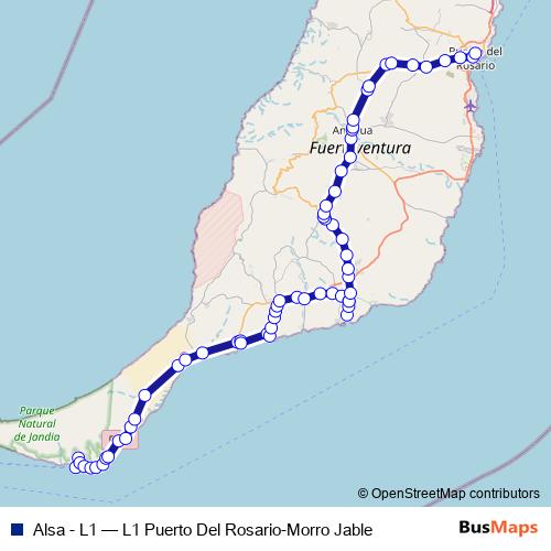 Alsa - L1 bus Line Map