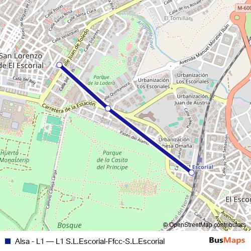 Alsa - L1 bus Line Map