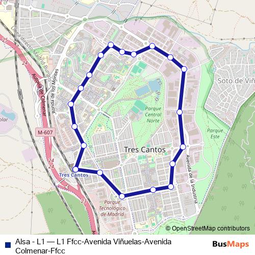 Alsa - L1 bus Line Map