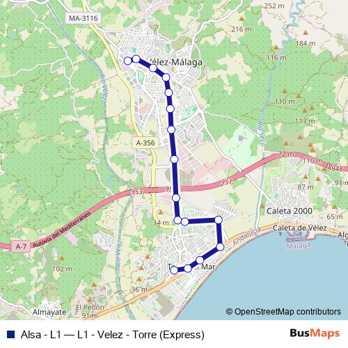 Alsa - L1 bus Line Map