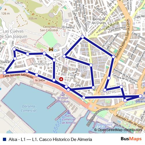 Alsa - L1 bus Line Map