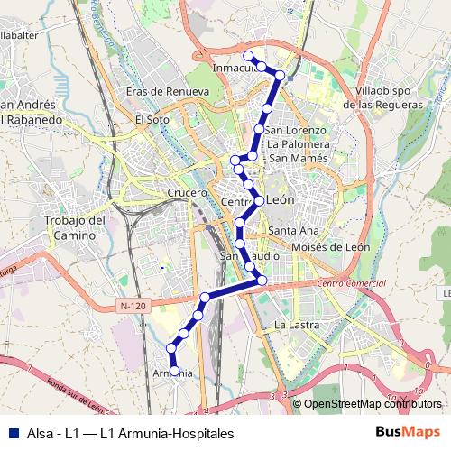 Alsa - L1 bus Line Map