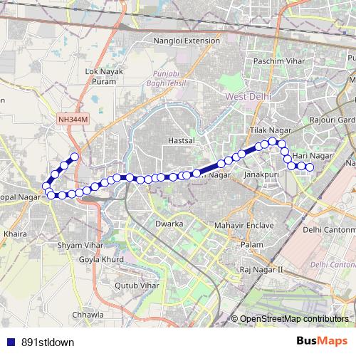 891stldown bus Line Map