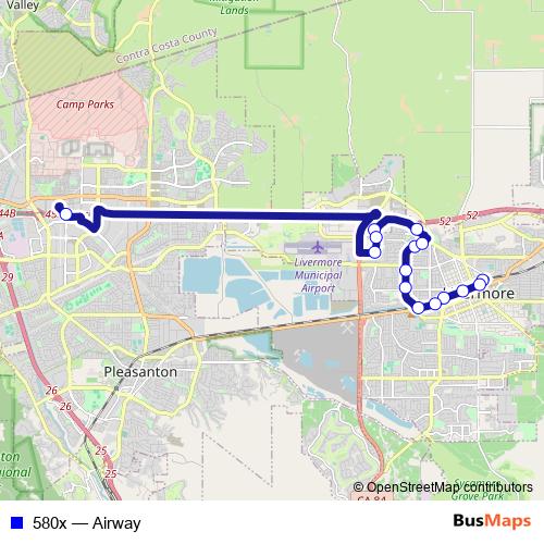 580x bus Line Map