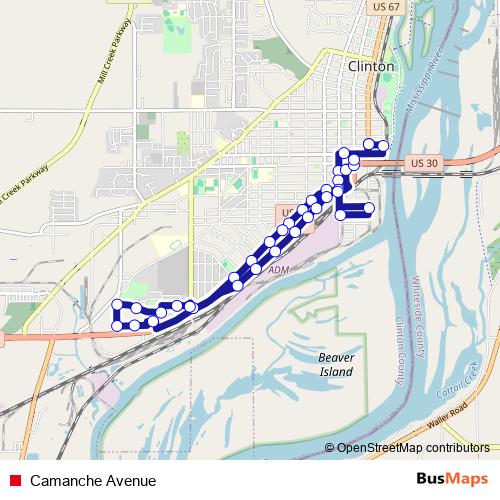 Camanche Avenue bus Line Map
