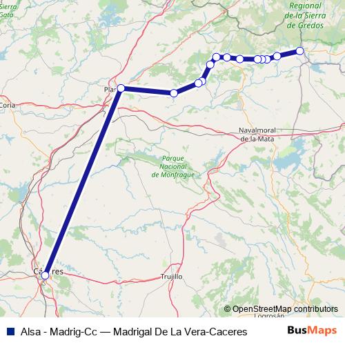 Alsa - Madrig-Cc bus Line Map