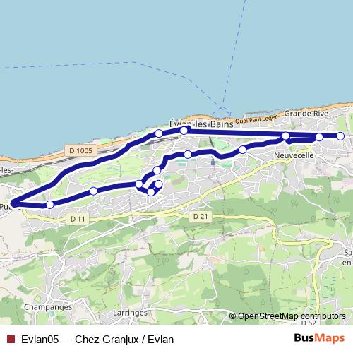Evian05 bus Line Map