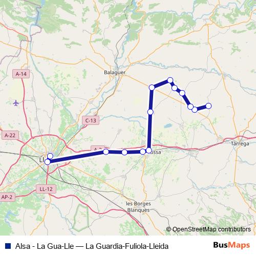Alsa - La Gua-Lle bus Line Map
