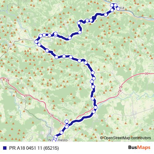 PR A18 0451 11 (65215) bus Line Map