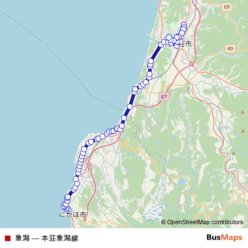 象潟 bus Line Map