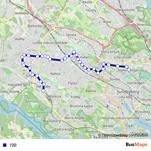 199 bus Line Map