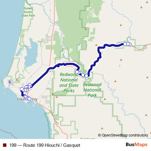 199 bus Line Map