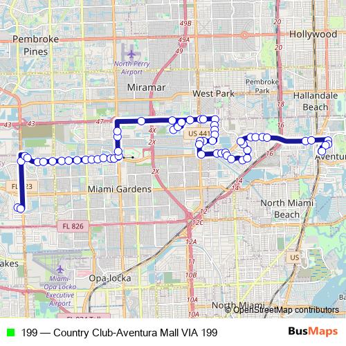 199 bus Line Map