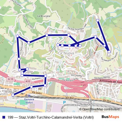 199 bus Line Map