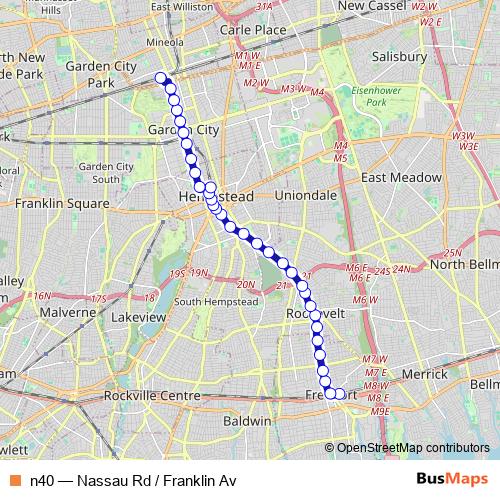 n40 bus Line Map
