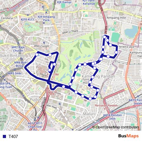 T407 bus Line Map