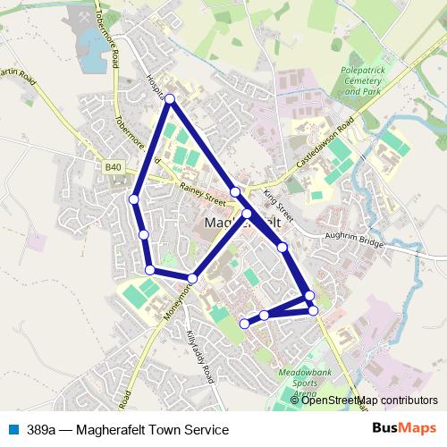389a bus Line Map