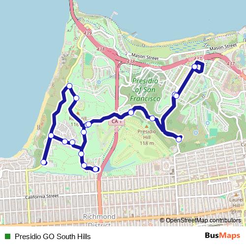Presidio GO South Hills bus Line Map