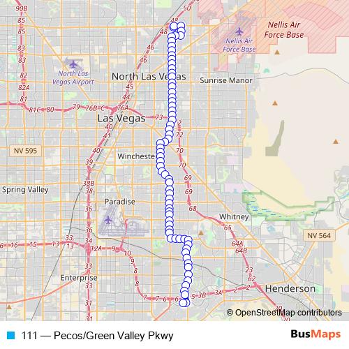 111 bus Line Map