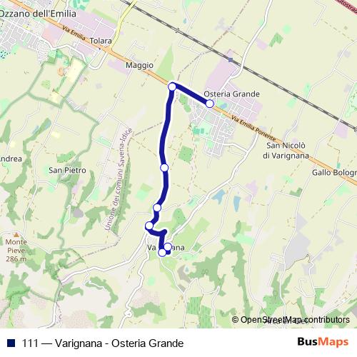 111 bus Line Map
