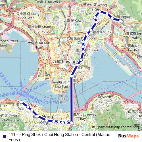 111 bus Line Map
