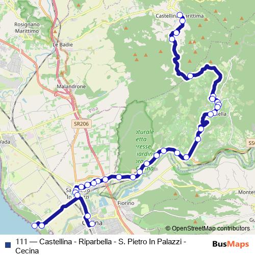 111 bus Line Map
