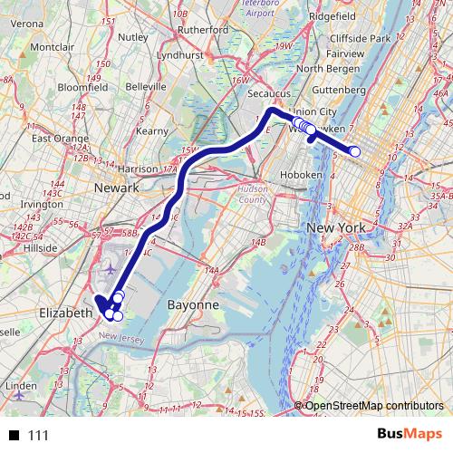 111 bus Line Map
