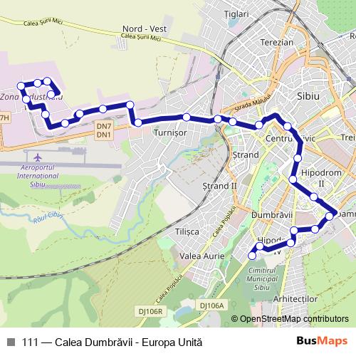 111 bus Line Map