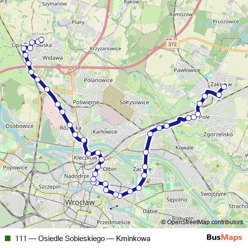 111 bus Line Map