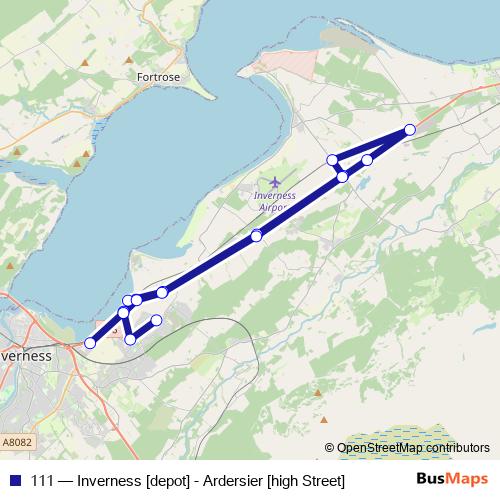 111 bus Line Map