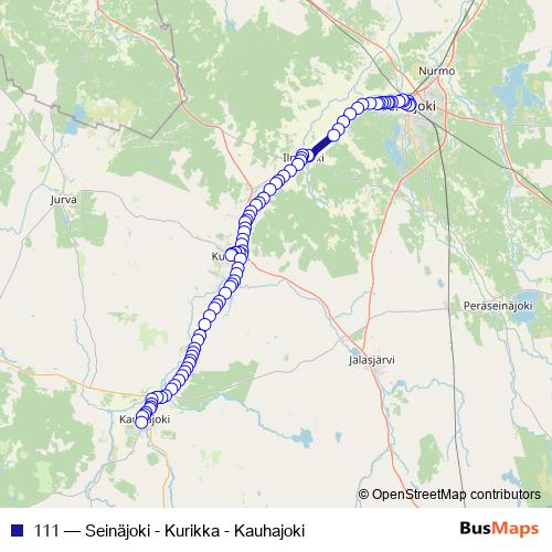111 bus Line Map