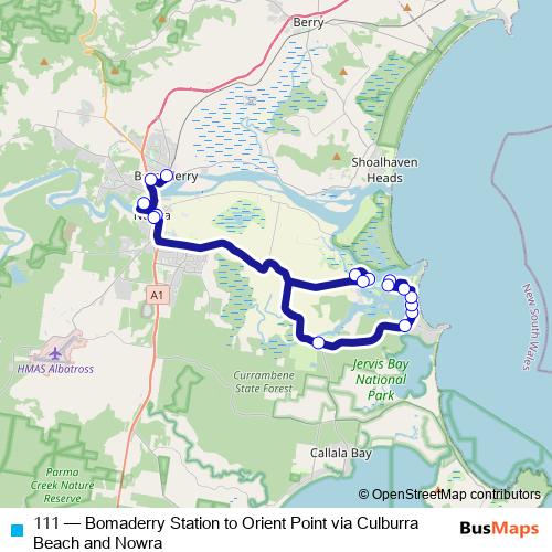 111 bus Line Map