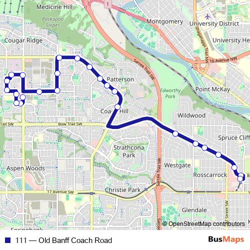 111 bus Line Map