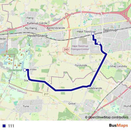 111 bus Line Map