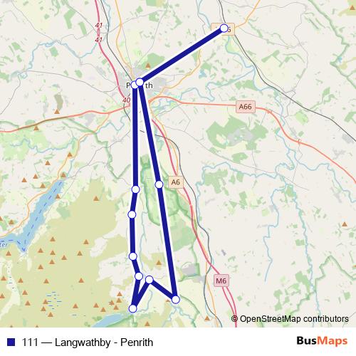 111 bus Line Map