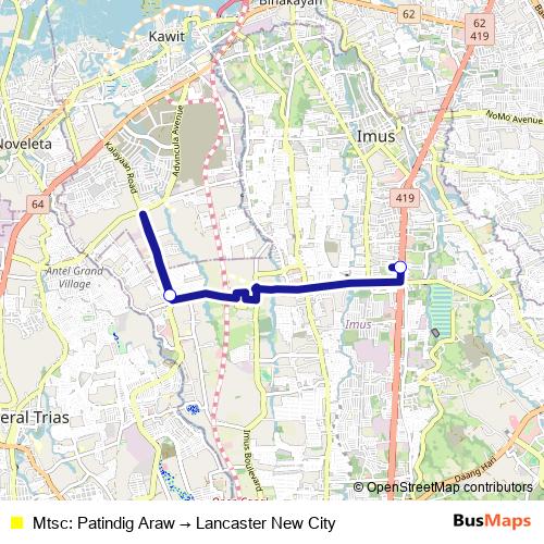 Mtsc: Patindig Araw → Lancaster New City bus Line Map