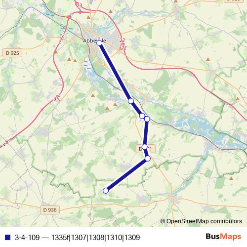 3-4-109 bus Line Map