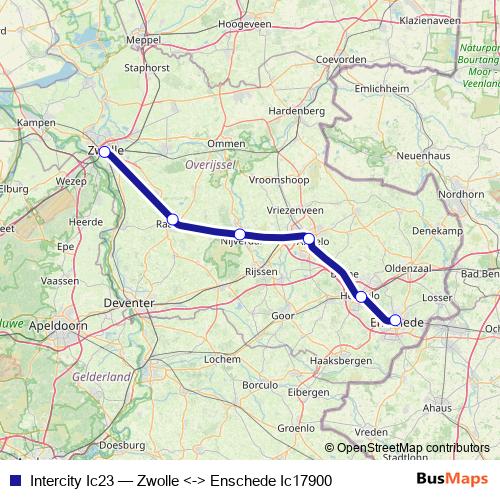 Intercity Ic23 rail Line Map