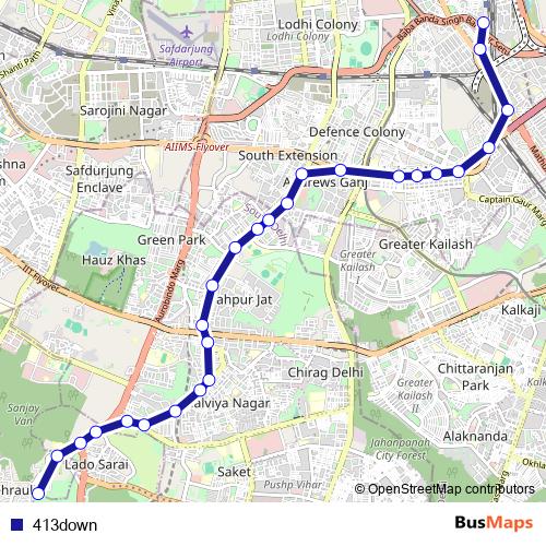 413down bus Line Map