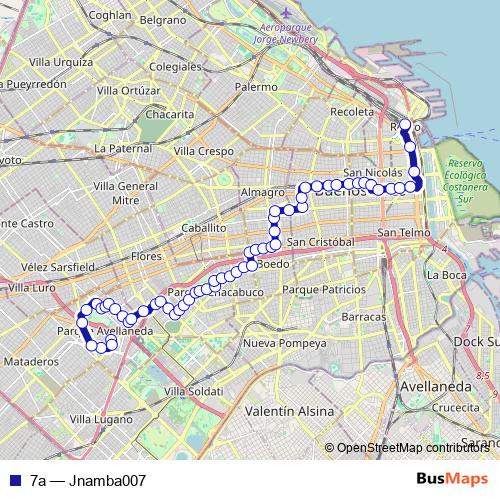 7a bus Line Map