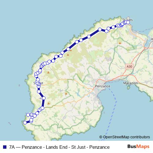 7A bus Line Map