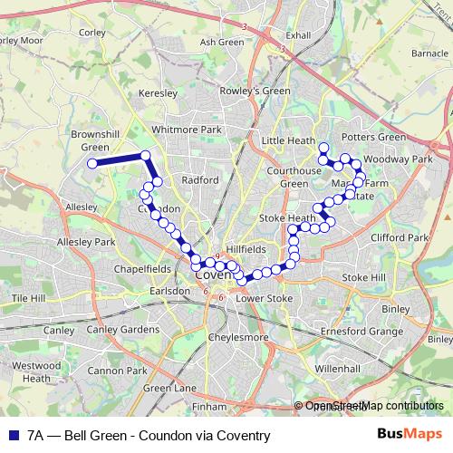 7A bus Line Map
