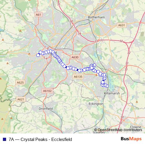 7A bus Line Map