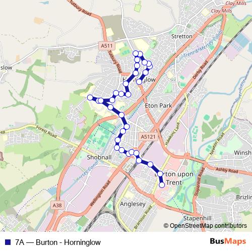 7A bus Line Map