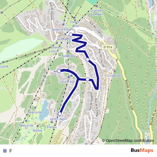 F bus Line Map